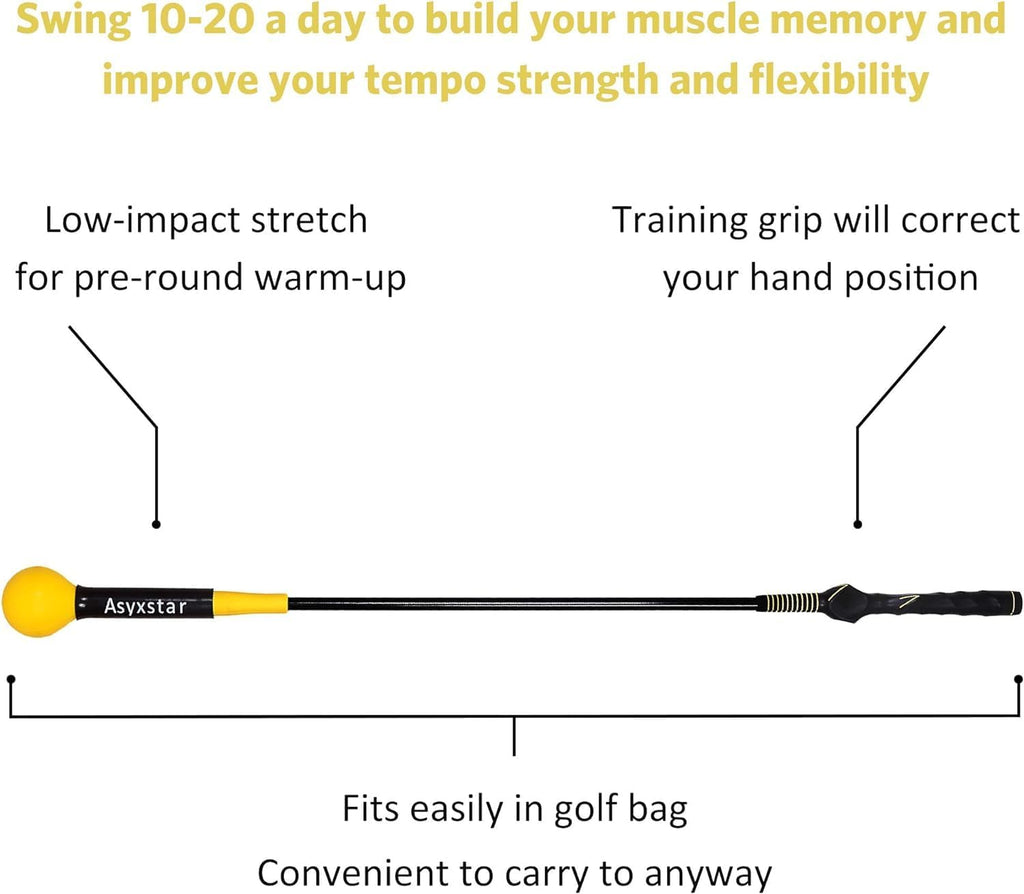 Golf Swing Trainer Aid - Golf Training Aid with Grip Trainer Training Equipment, Power Flex Swing Training Aid for Strength,Balance, and Tempo Swing Speed Trainer